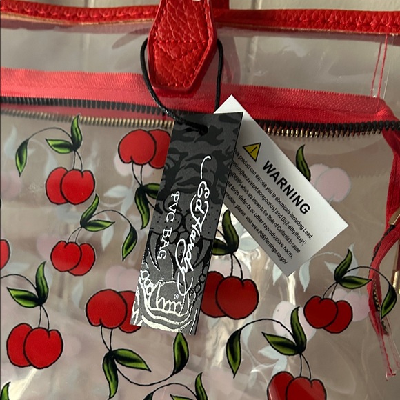 Ed Hardy Red and Clear Cherry Tote - Picture 5 of 13